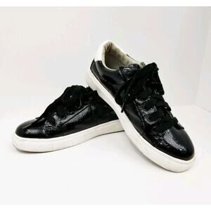 Steve Madden Lovve Black Patent Fashion Sneakers Shoes US 9M Shiny Sporty